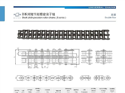 B系列短节距精密滚子链_双排