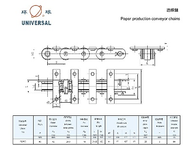 造纸链-输送链-环球链条-造纸链厂家-链条厂家-非标定制-非标链条-链条定制-链条选型-链条型号-链条样册-链条尺寸-链条参数表