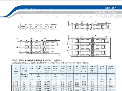 港机链-环球链条-链条厂家-传动链-港口机械用链条-低速重载精密滚子链-非标定制-链条定制-链条选型-链条样册-链条参数表