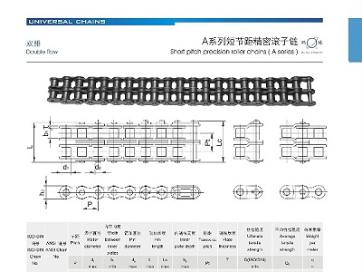 A系列短节距精密滚子链_双排