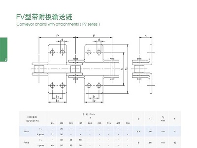 FV型带附板输送链