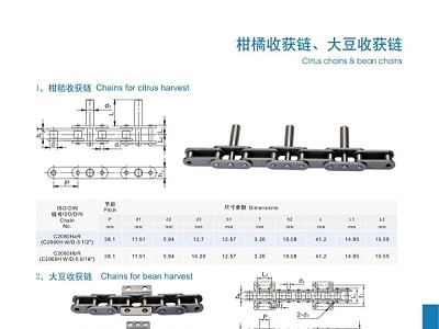 柑橘收获链,大豆收获链